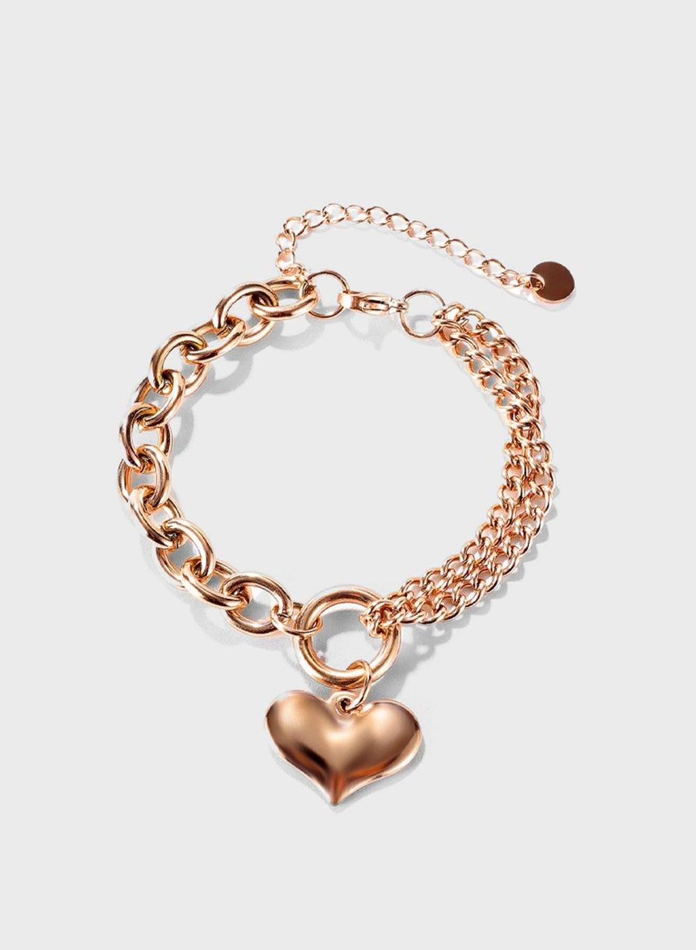 Celovis Saint Heart Elegant Rose Gold Pendant Bracelet - Image 1