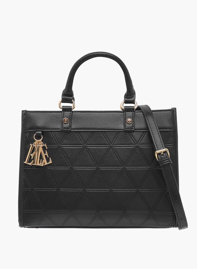 ELLE Quilted Elegance Tote Bag with Double Handle - Image 1