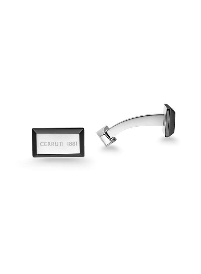 CERRUTI 1881 Elio Black Stainless Steel Sophisticated Cufflinks - Image 1
