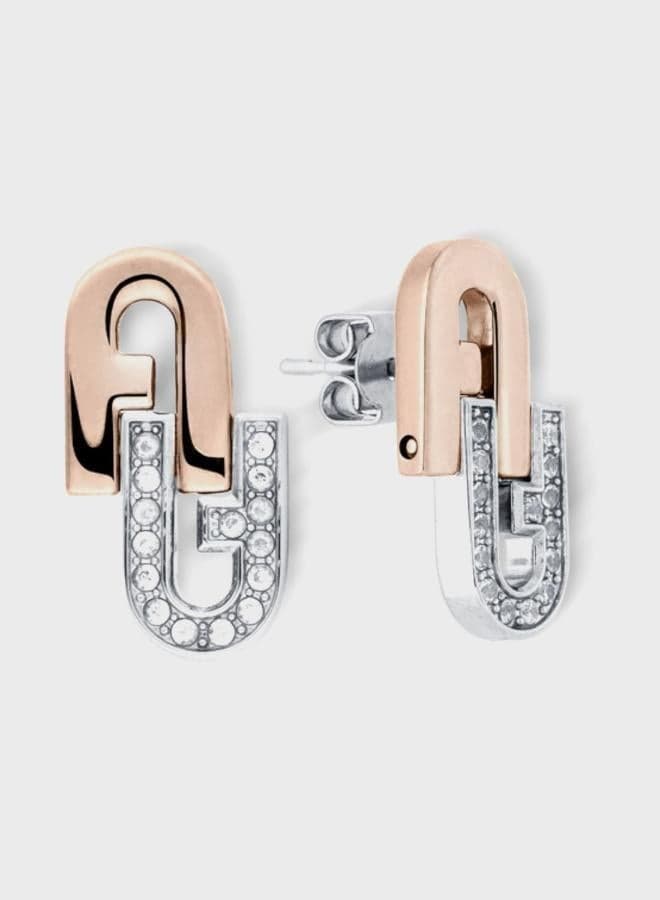 Furla Arch Horse and Carriage Gold-Tone Earrings - Image 1