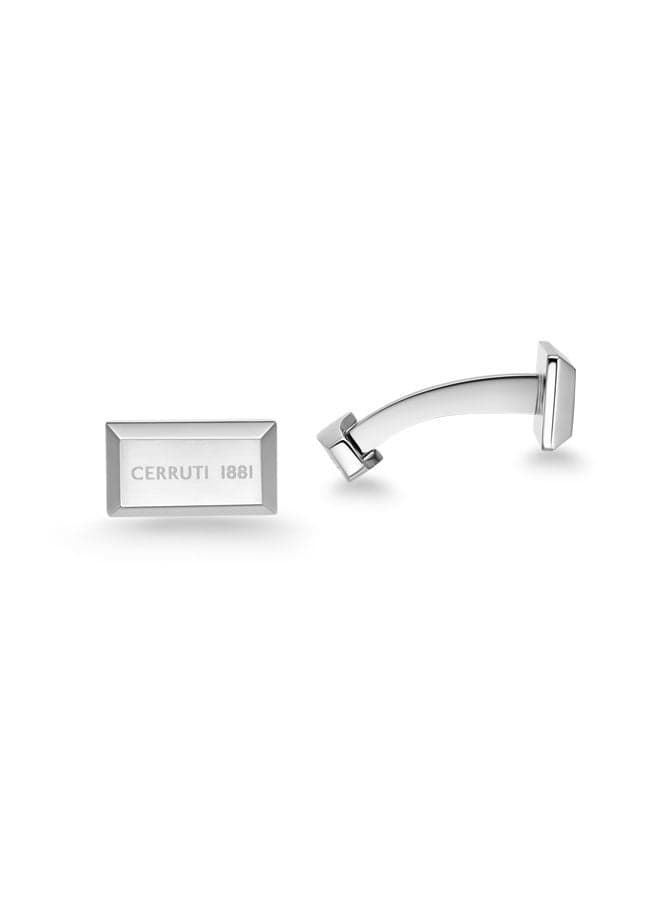 CERRUTI 1881 Elio Silver Stainless Steel Square Cufflinks - Image 1