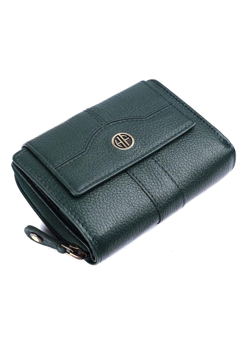 HAMMONDS FLYCATCHER Green Leather Luxury Wallet 2DWX - Image 1