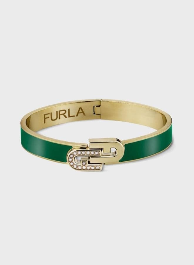Furla Arch Elegant Crystal-Studded Bangle for Women - Image 1