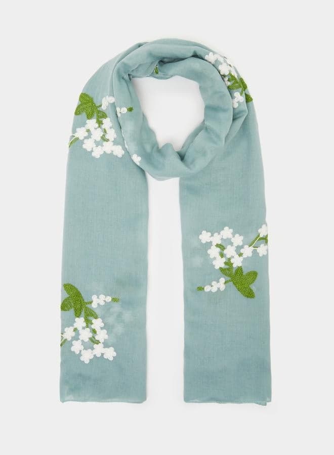 Styli Floral Cotton Hijab for Women - Embroidered Elegance - Image 1