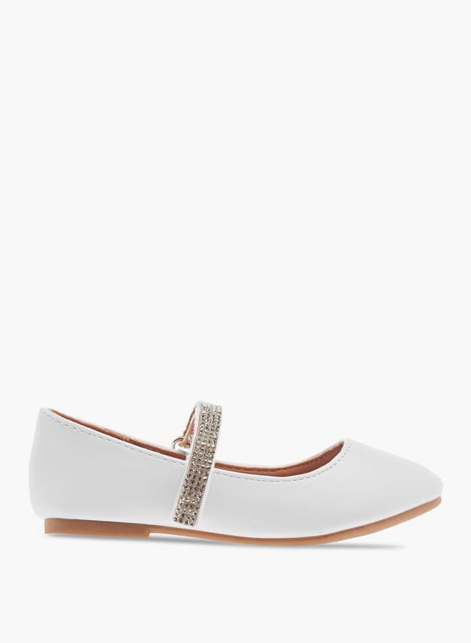 Bella Floral Embellished Ballerina Shoes Bs138 240206White - Image 1