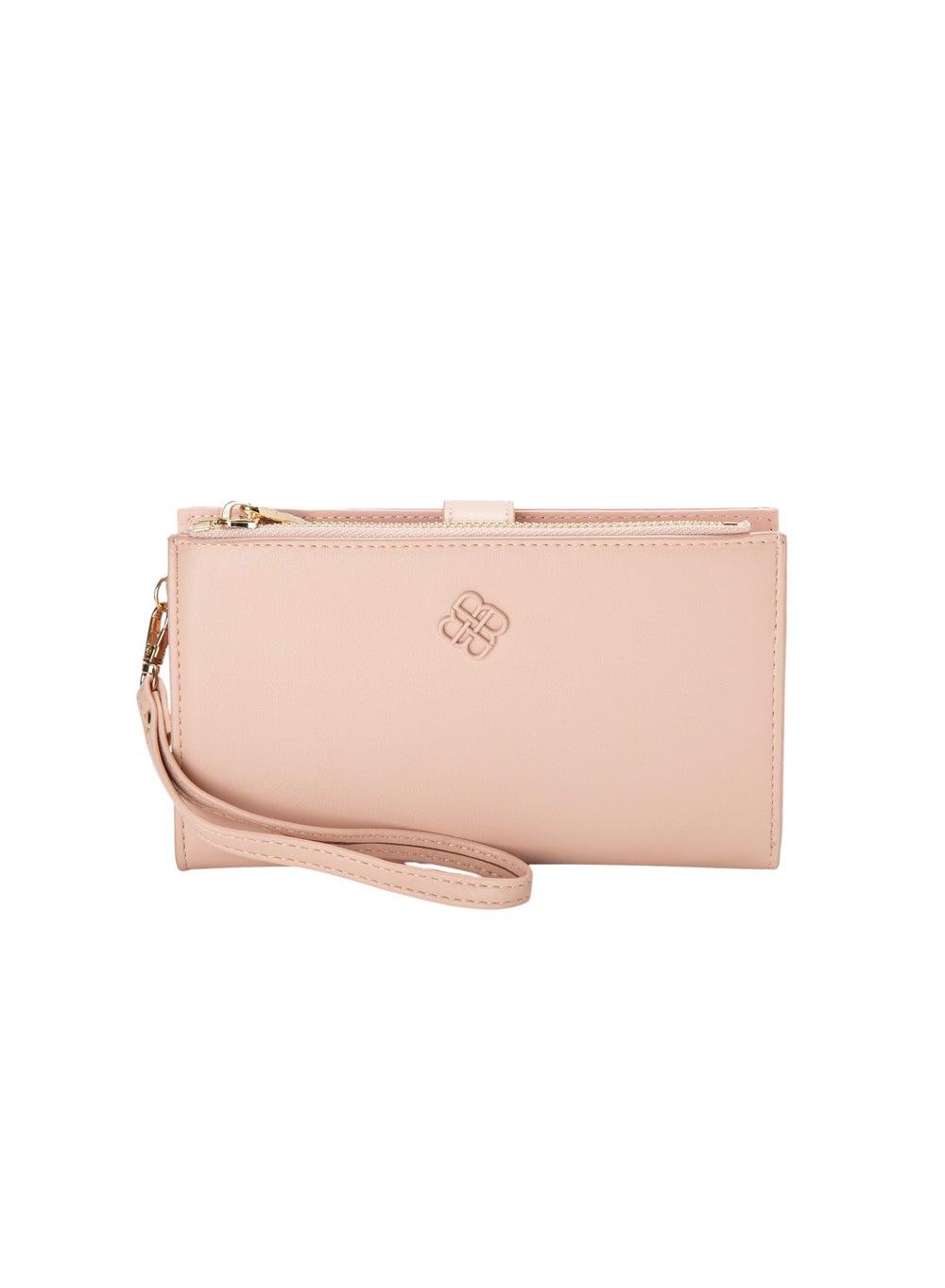 Bata Elegance: Pink Textured Wallet with Strap for Women - Image 1