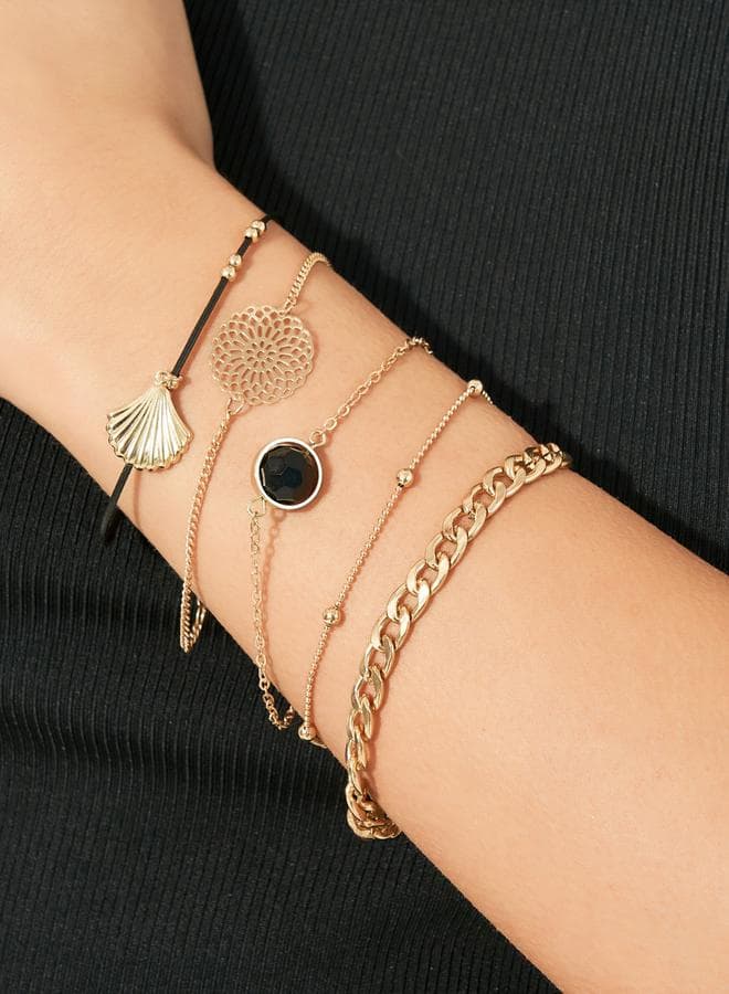 Styli Elegance Assortment - Set of 5 Chain Link Bracelets - Image 1