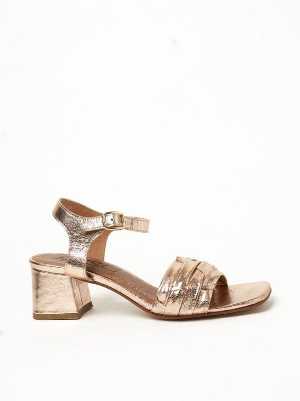 Elegant Rose Gold Mid Heel Sandals for Discerning Women - Image 1