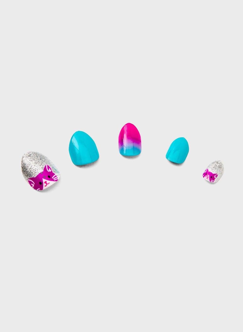 Multi Cat Faux Nail Set: Artistic Expression Awaits - Image 1