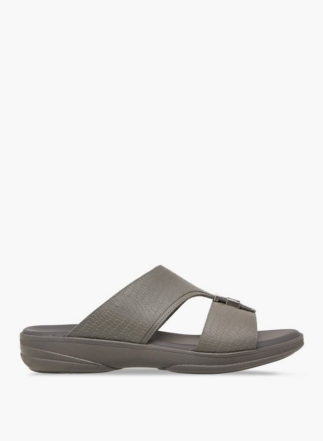 Elegant Dfb 50 Grey Arabic Men's Slip-On Sandals - Image 1