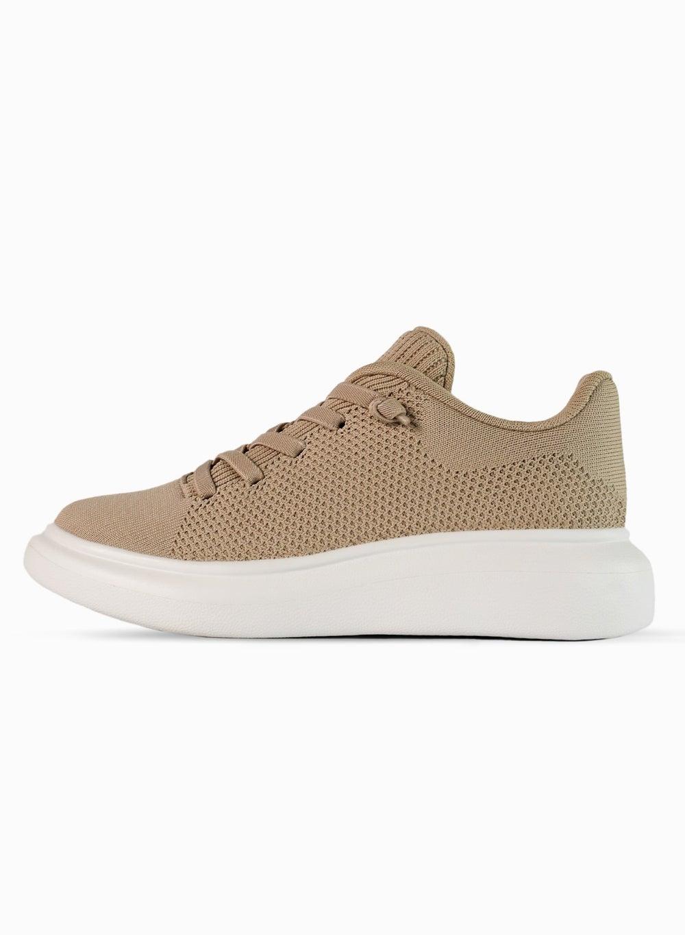 CO Classic Heather Brown Wool Platform Sneaker - Image 1