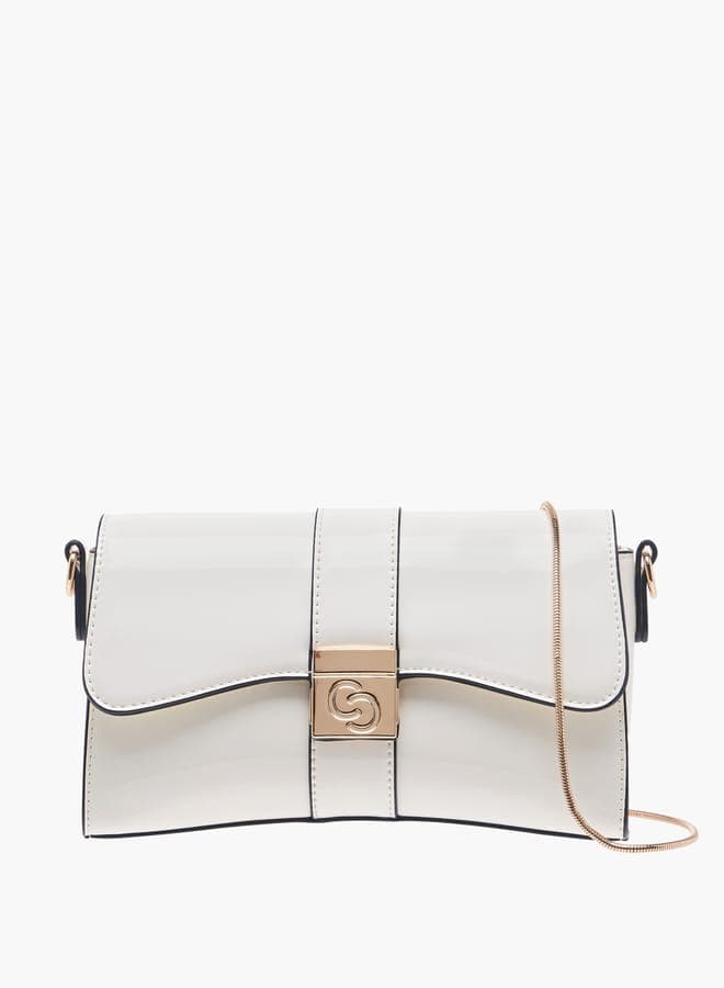 Celeste Elegance Crossbody: Chic Solid Bag with Chain Strap - Image 1