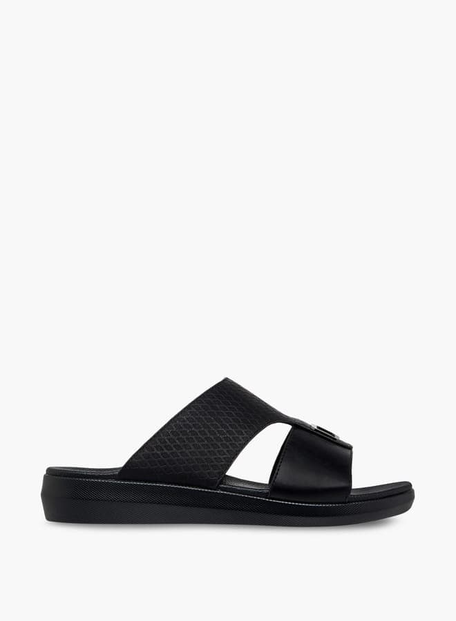 Elegant Men's 187 1Dblack Textured Arabian Sandals - Image 1