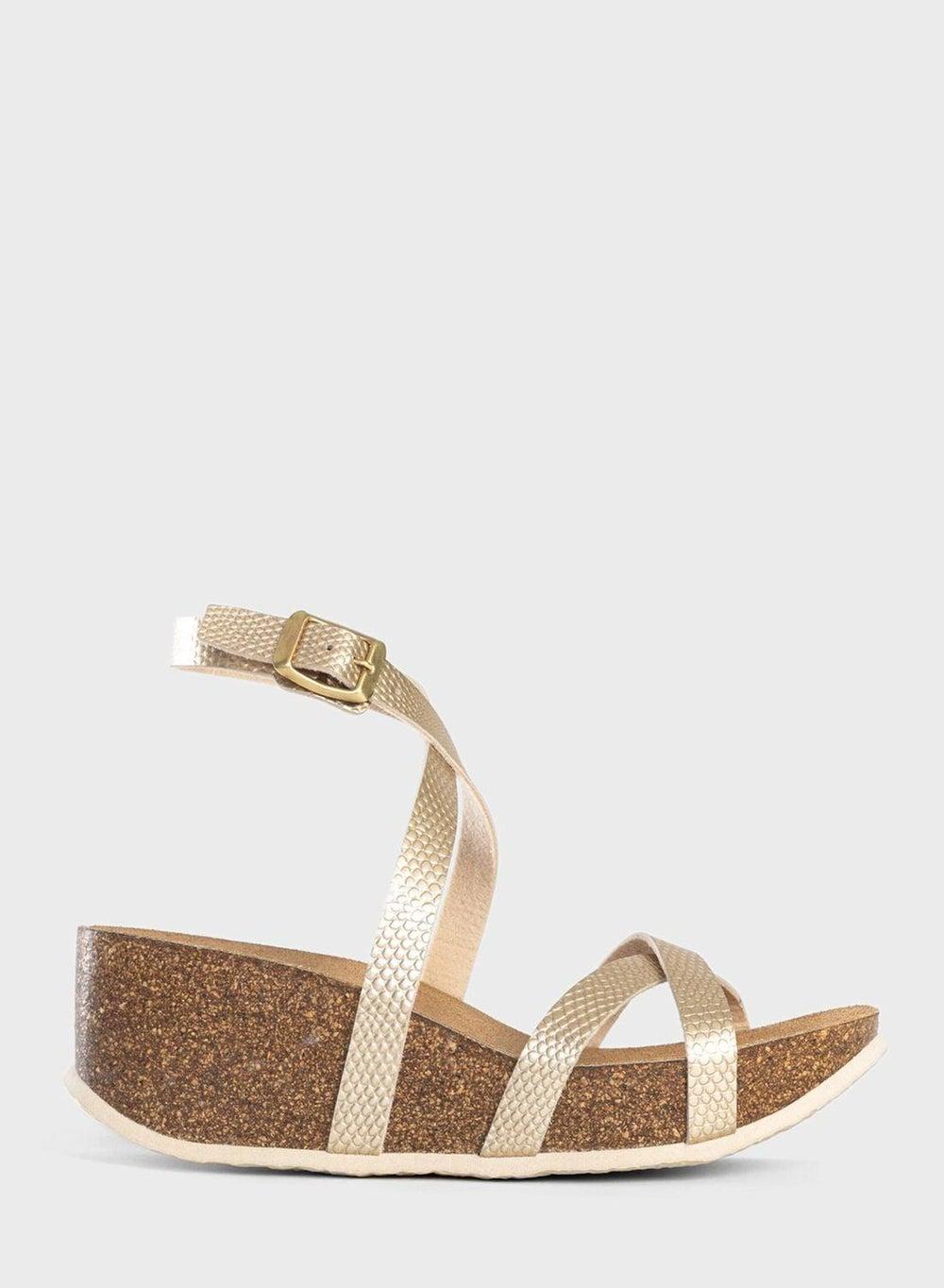 Asteria Gold Multi-Strap Wedge Sandals - Elegance Elevated - Image 1