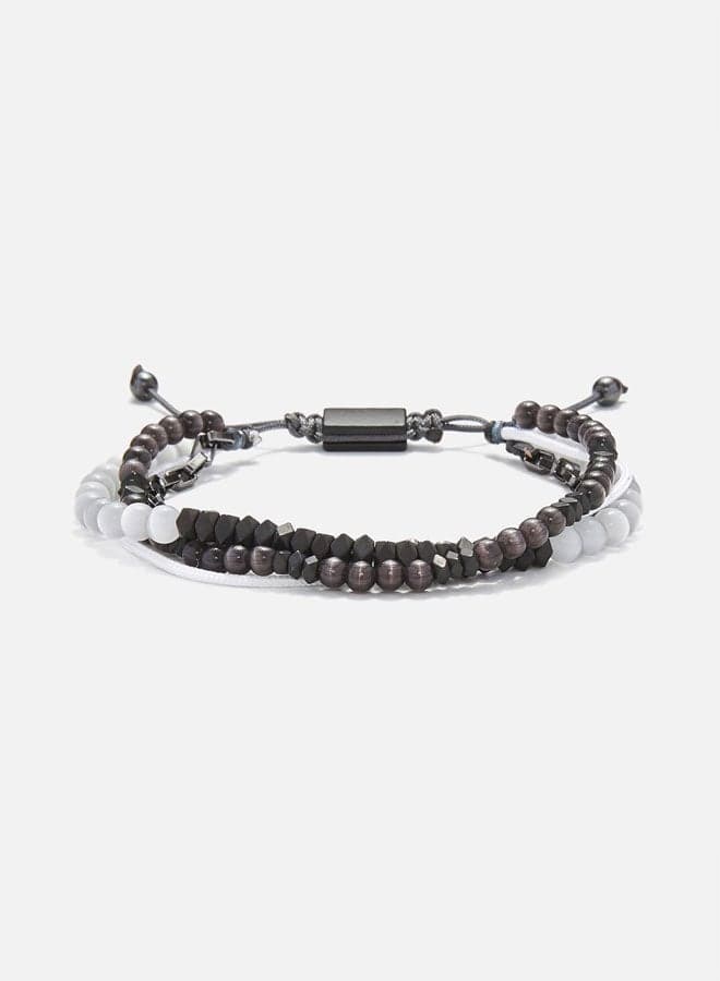 CHRYSOSTOMOS Artisan Multiline Bracelet with Grey Catâ€™s Eye - Image 1