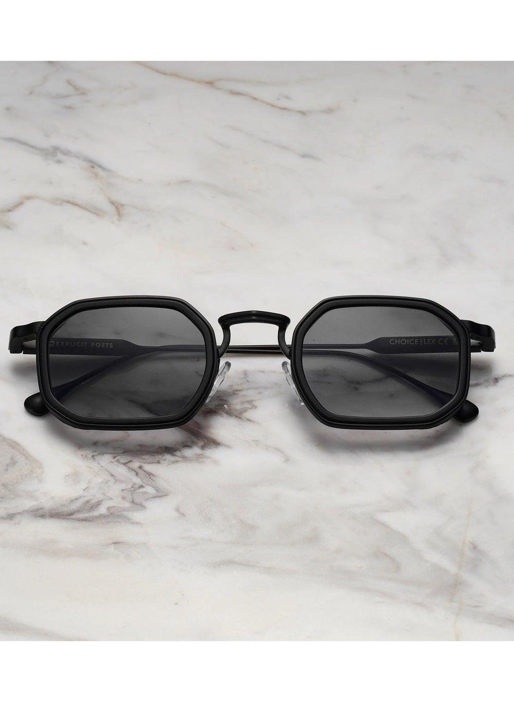 Explicit Poets LEX Matt Black & Gradient Gray Sunglasses A8EP8 - Image 1