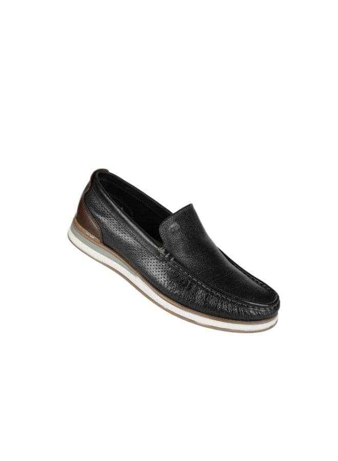 Democrata 032-143 Casual Elegance Leather Moccasins Black - Image 1