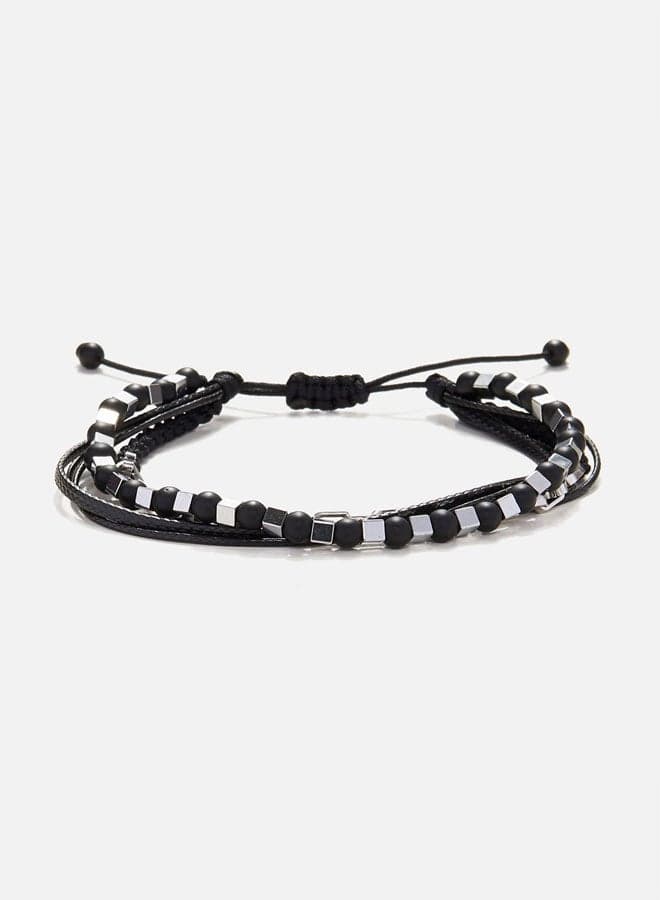 CHRYSOSTOMOS Onyx and Hematite Multi-Line Men's Bracelet - Image 1
