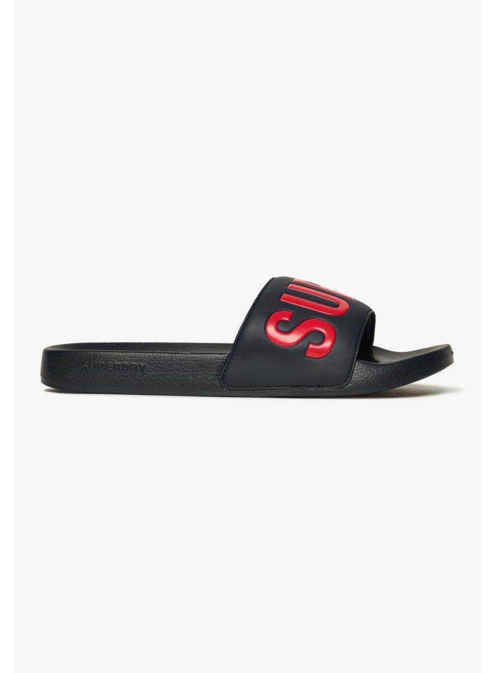Superdry Core Graphic Pool Slide - Nautical Navy - Image 1