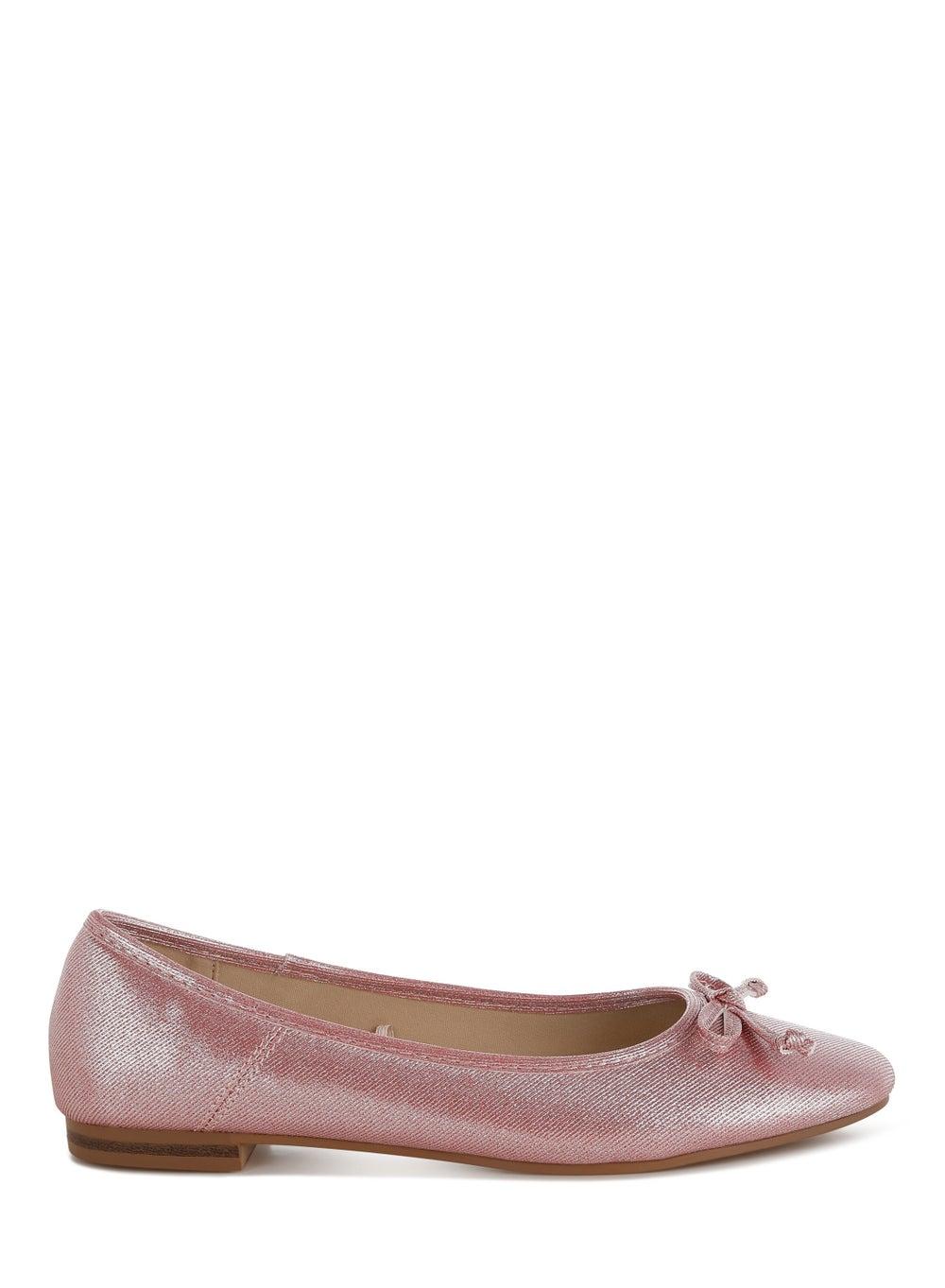Sh4986 Red Elegance: Evening Metallic Ballet Flats - Image 1