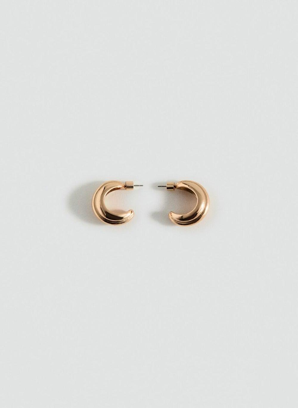 MANGO Embossed Textured Hoop Earrings for Women - Image 1