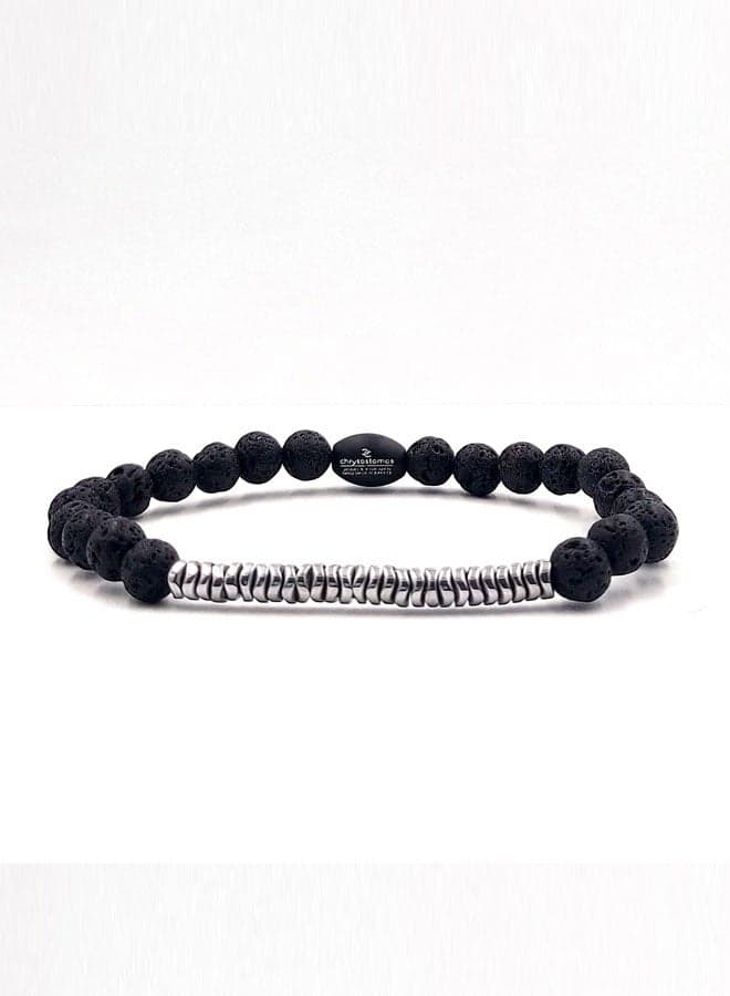CHRYSOSTOMOS Lava Stone & Hematite Men's Luxury Bracelet - Image 1