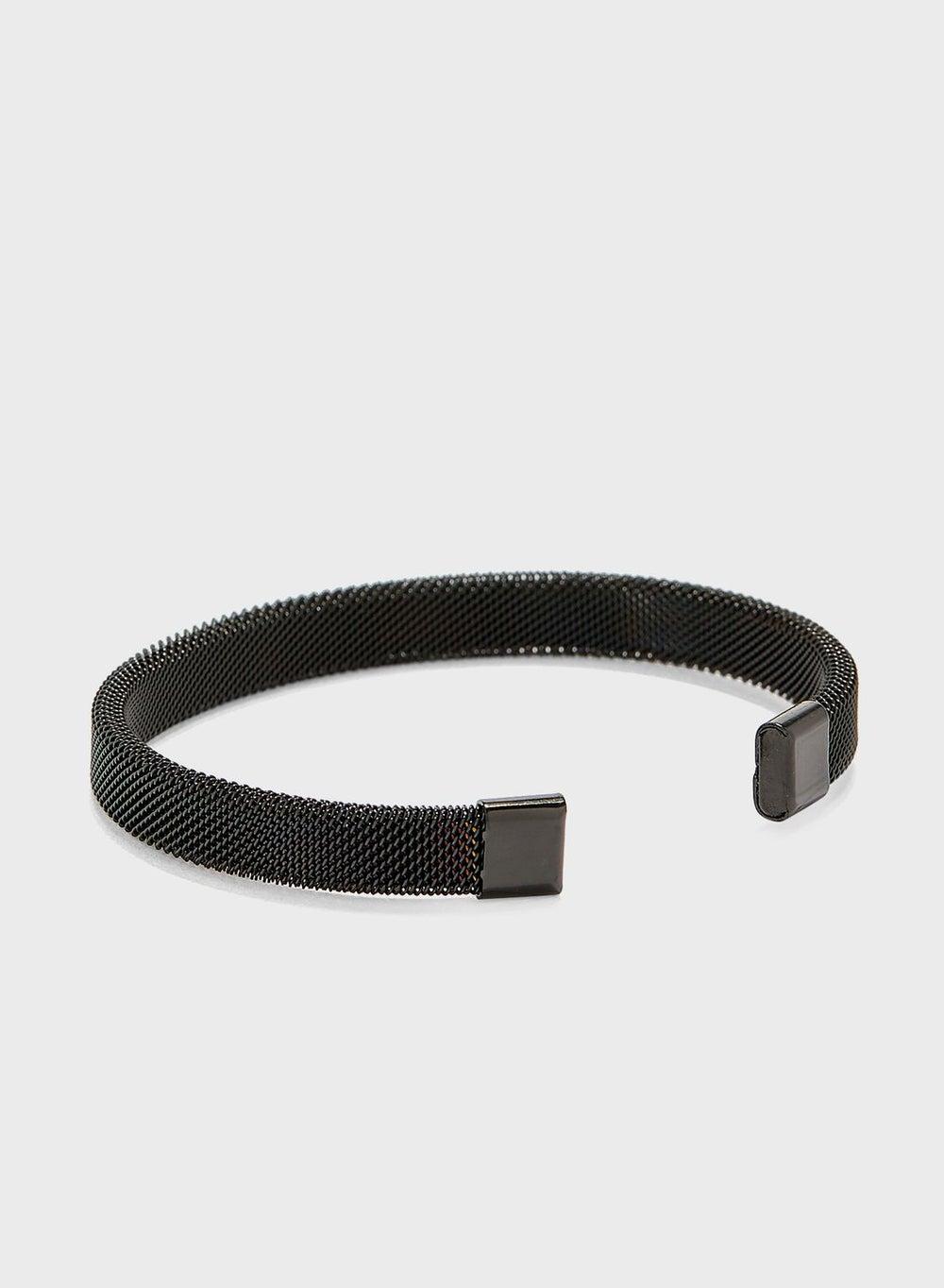 Seventy Five Men's Sleek Black Cuffed Bracelet - Image 1