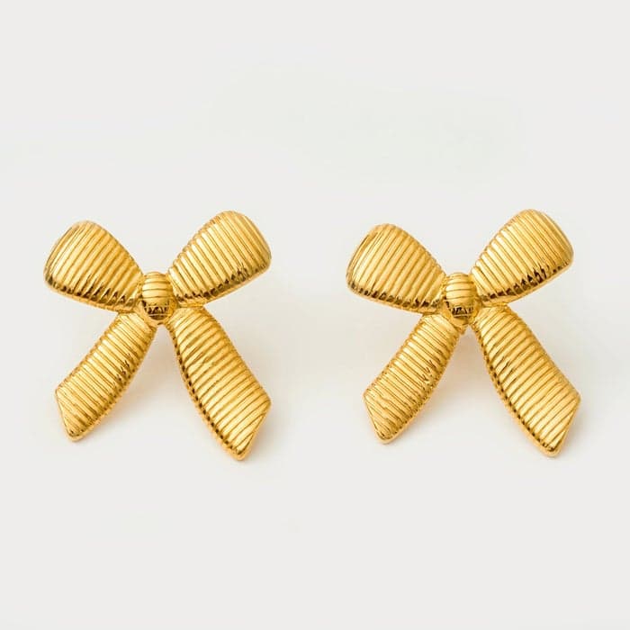 Noya Rosalind Bow Earrings - 18K Gold Plated Elegance - Image 1