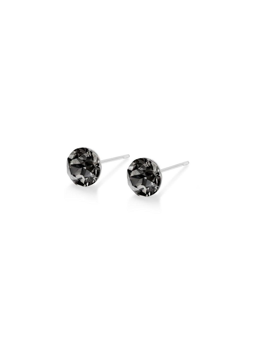 Seona AURORA Silver Night - Chic Crystal Stud Earrings - Image 1