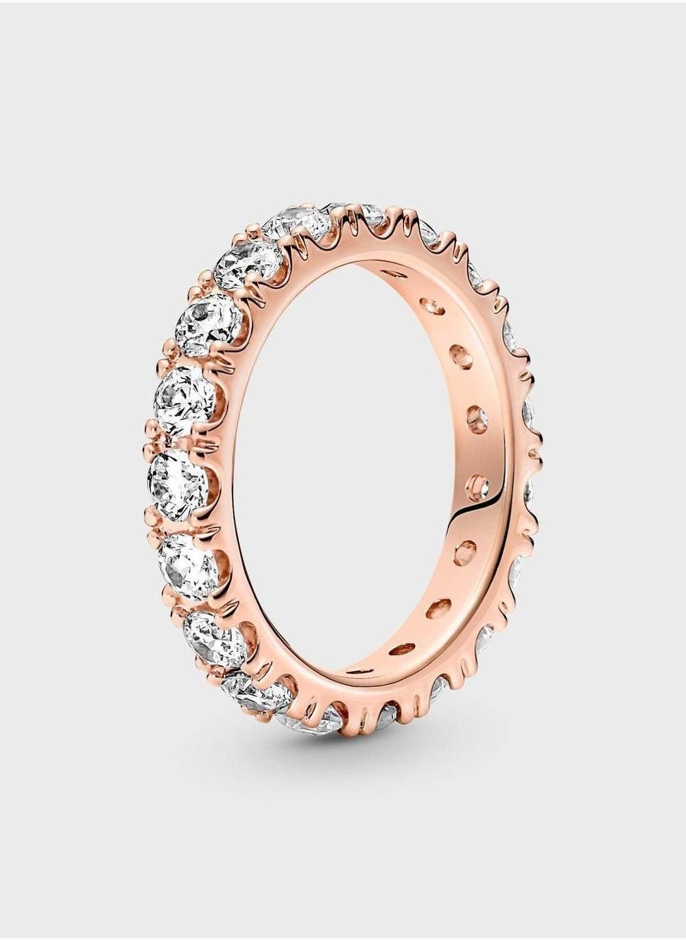 PANDORA 14k Rose Gold-Plated Sparkling Row Eternity Ring - Image 1