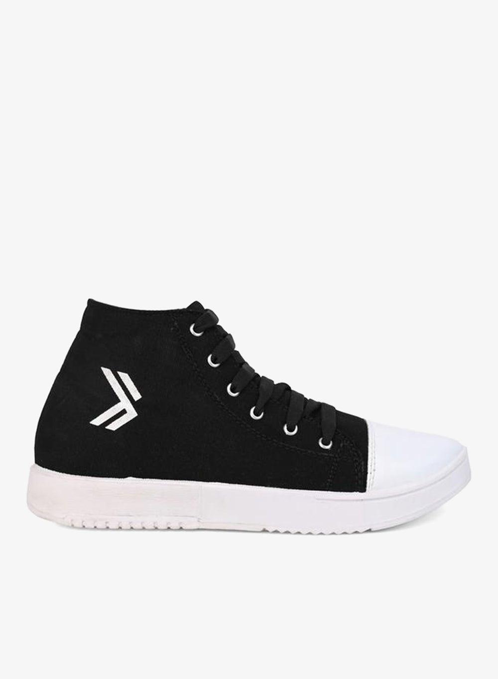 7010127901Black Elegance: Men's High-Top Graphic Sneakers - Image 1