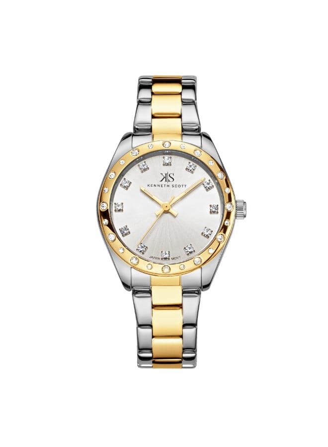 KENNETH SCOTT K24509-TBTW Elegant Dual-Tone Women's Watch, 33mm - Image 1
