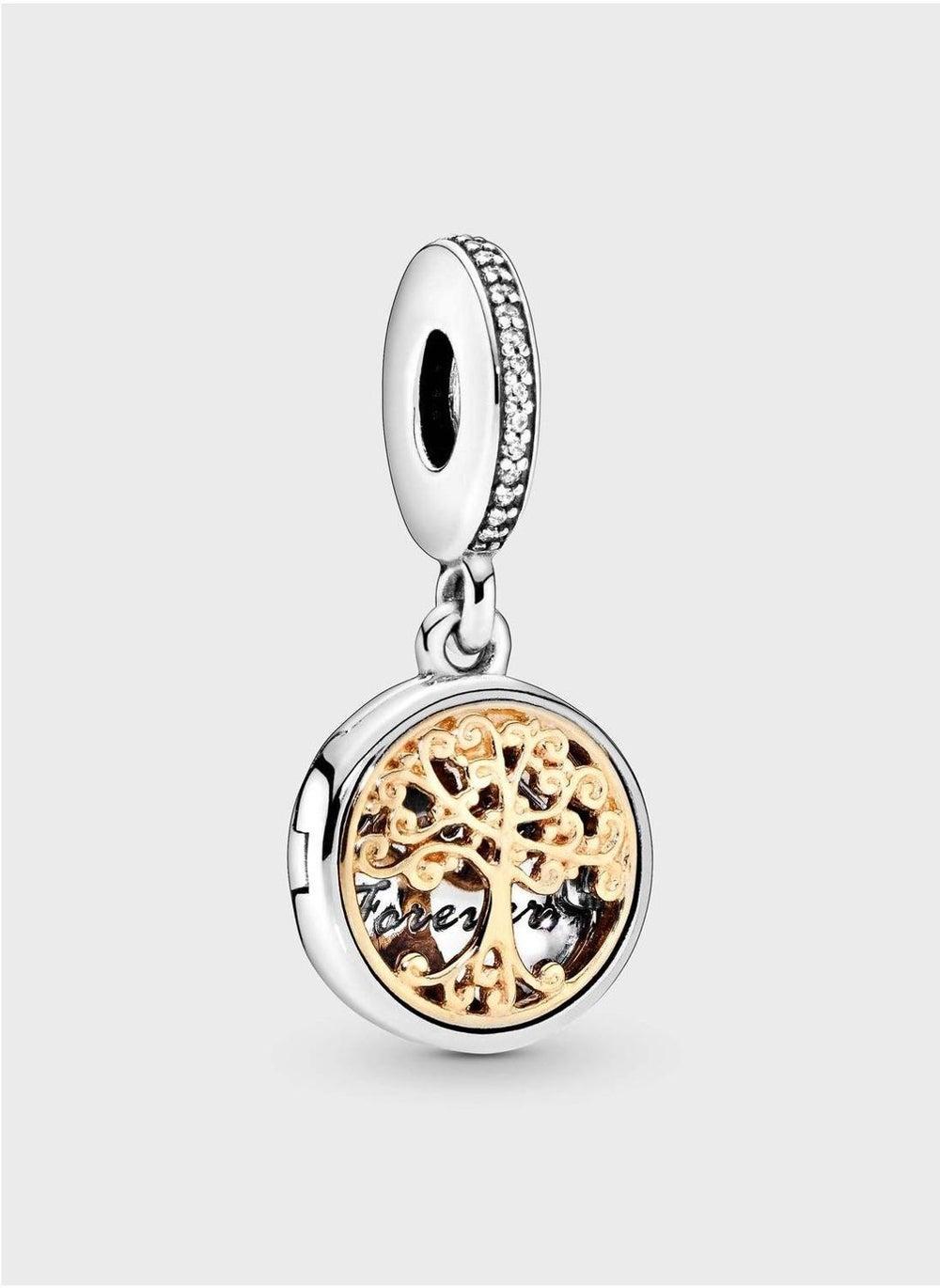 PANDORA Sterling Silver & 14k Gold Family Roots Locket Charm - Image 1