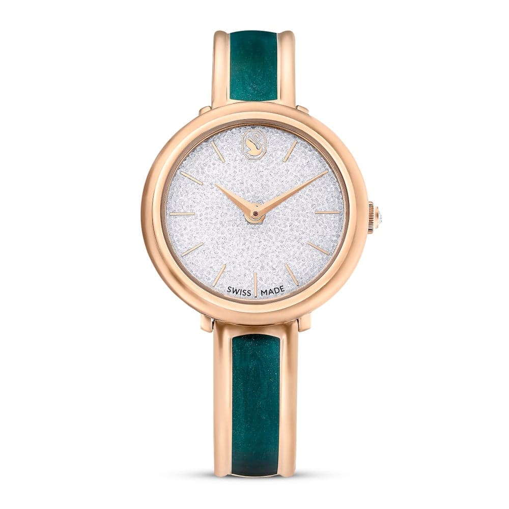 Swarovski Crystalline Elegance: Rose Gold Mb Bangle Watch - Image 1
