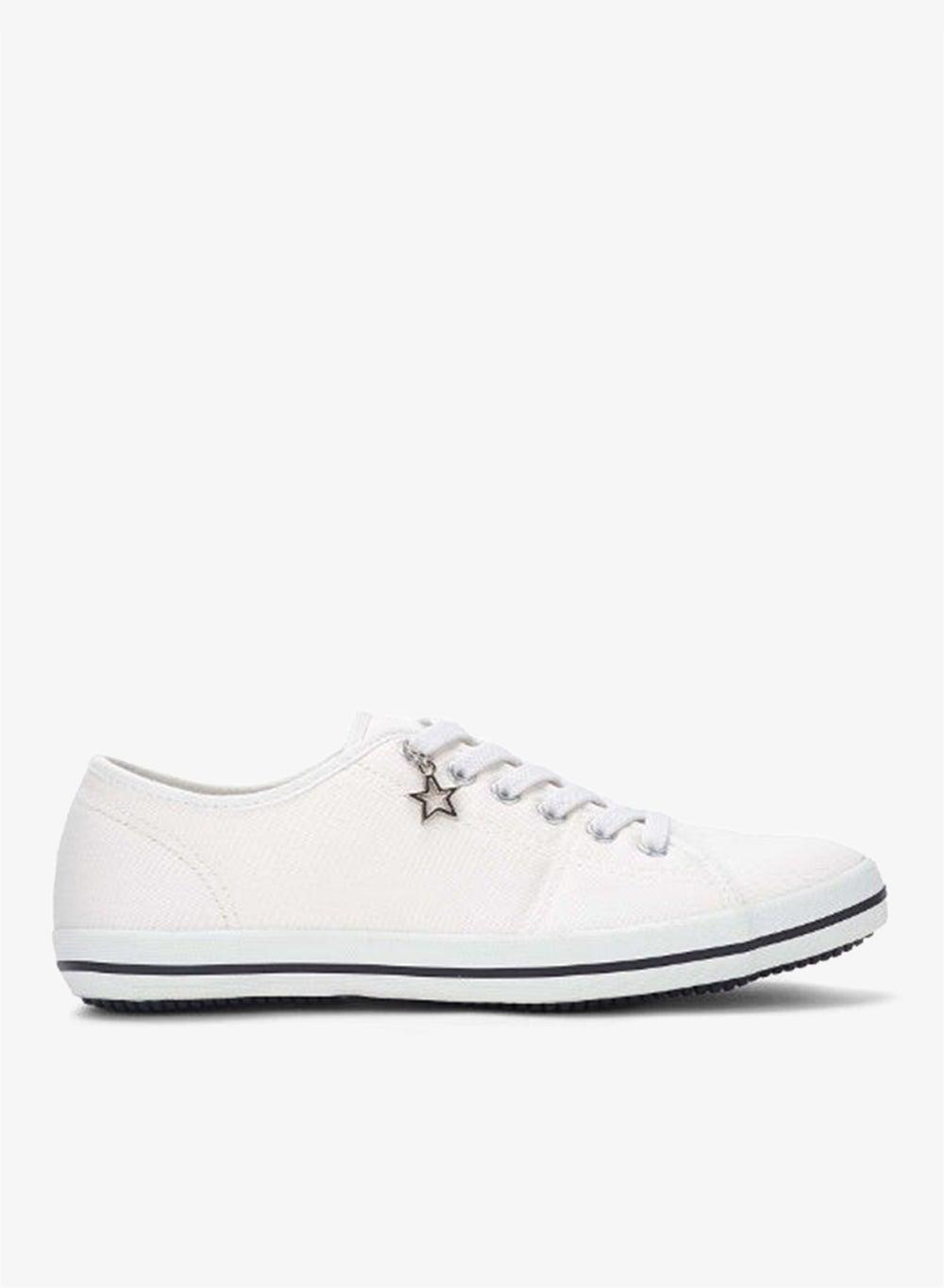 North Star White Low-Top Sneakers with Metallic Eyelets - Image 1