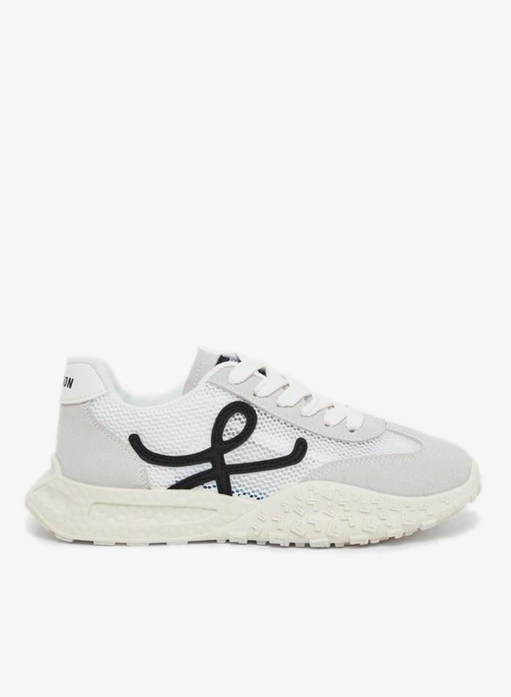 Styli Black Mesh Lace-Up Sneakers with Panel Inserts - Image 1