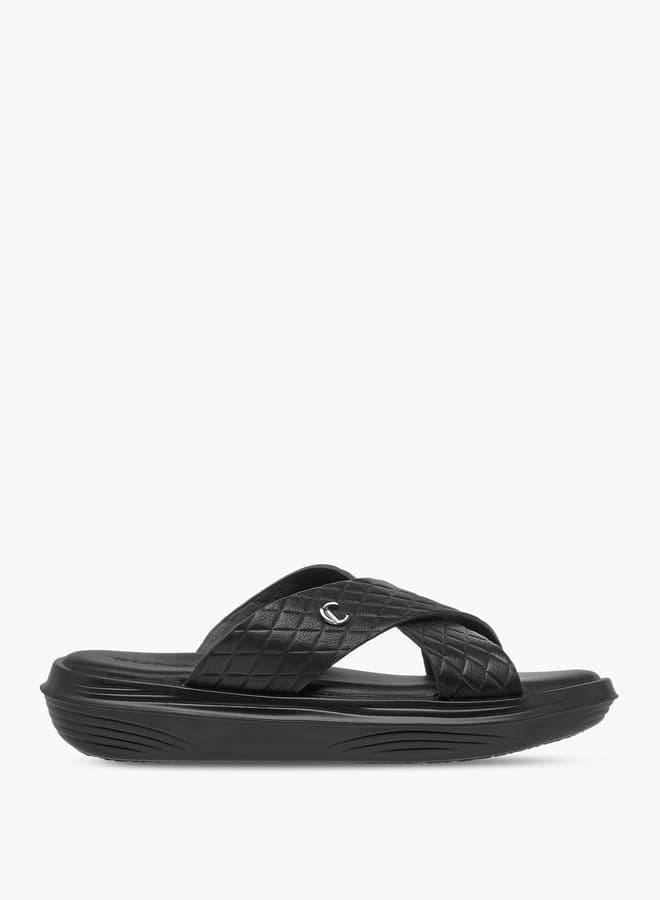 Anax 01Black: Men's Elegant Textured Arabian Sandals - Image 1