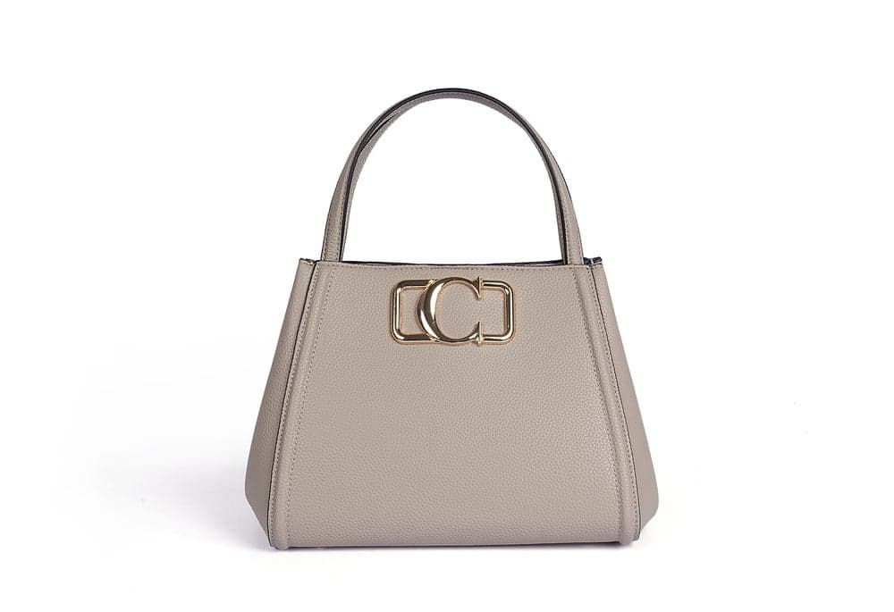 Cuple Squared Elegance: Grainy Faux Leather Handbag - Image 1