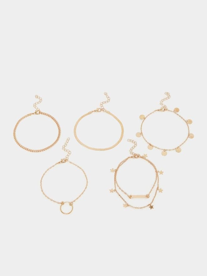 Styli Star Drop Anklet Set for Women - Elegant 6-Piece Collection - Image 1