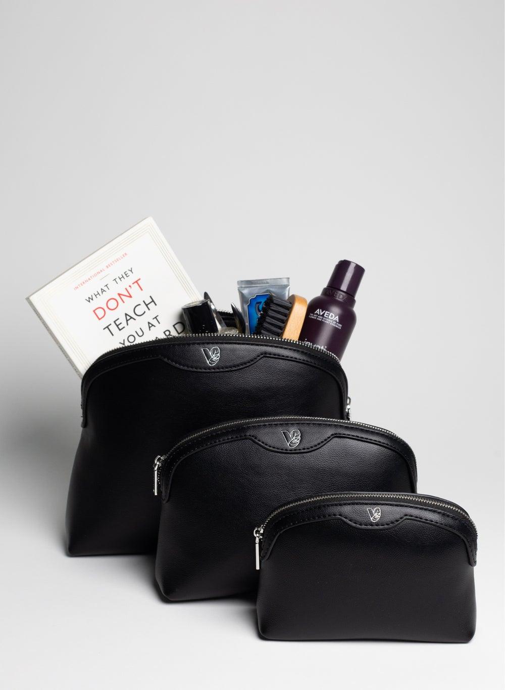 Veganologie Kora Black Bamboo Travel Pouch Trio - Image 1