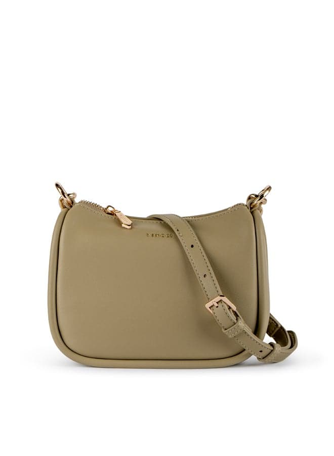 Vincci Elegance: Green Chain-Strap Shoulder Bag for Women - Image 1