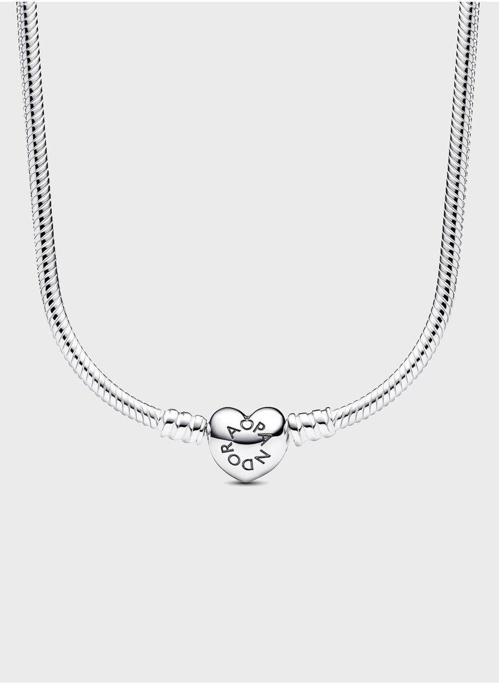 PANDORA Moments Heart Clasp Snake Chain Necklace - Image 1