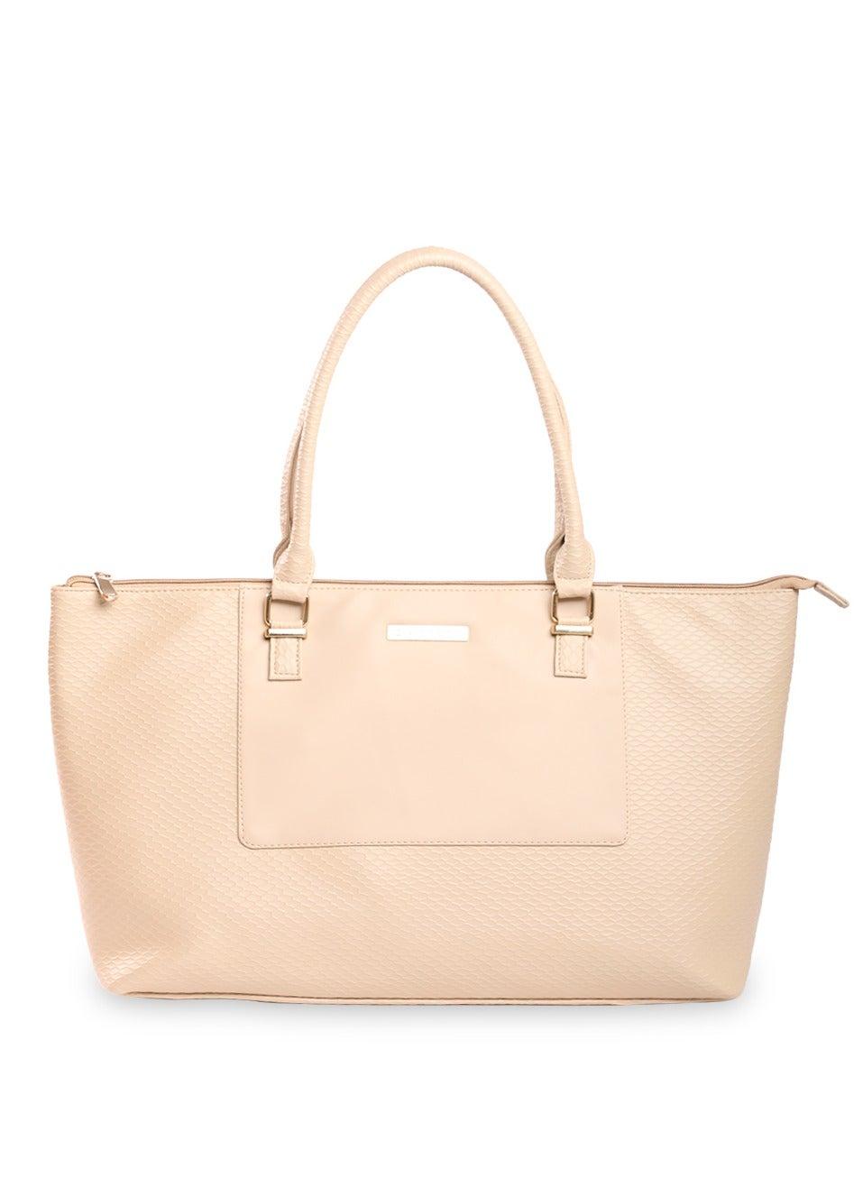 CAPRESE Fiona Beige Faux Leather Large Tote for Women - Image 1