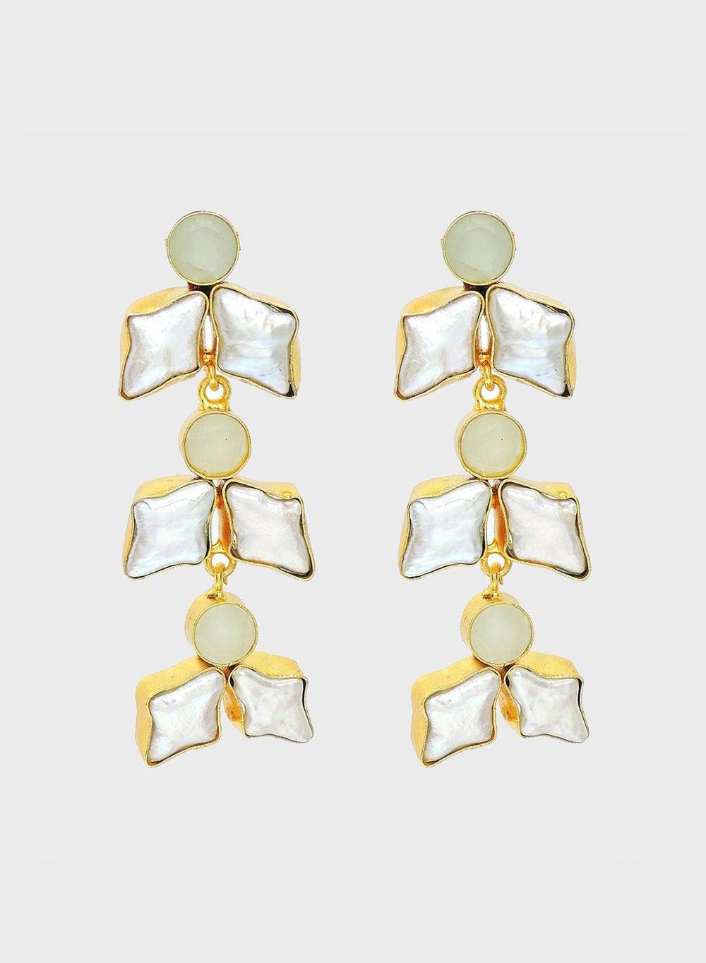 DORI Garland Gold-Toned Drop Earrings with Pearls - Image 1