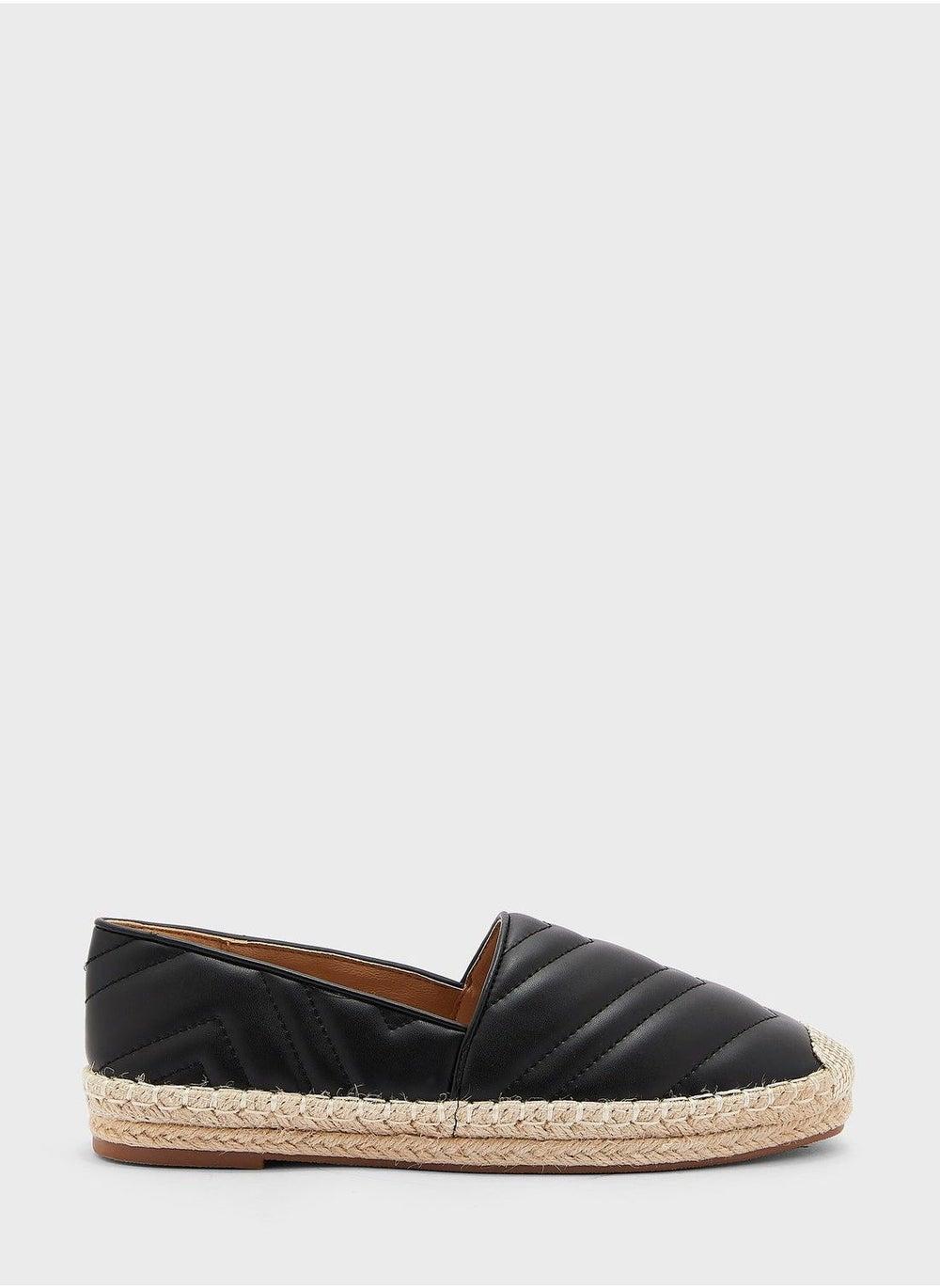 Ella's Zig Zag Quilted Espadrille Flats Ag16 2 - Image 1