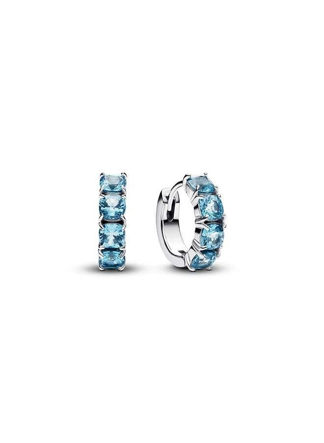PANDORA Light Blue Hoop Earrings - Feminine Elegance - Image 1