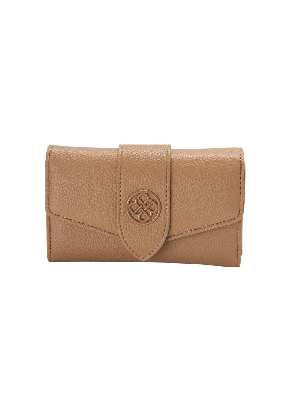 Bata Beige Textured Tri-Fold Wallet for Women - Image 1