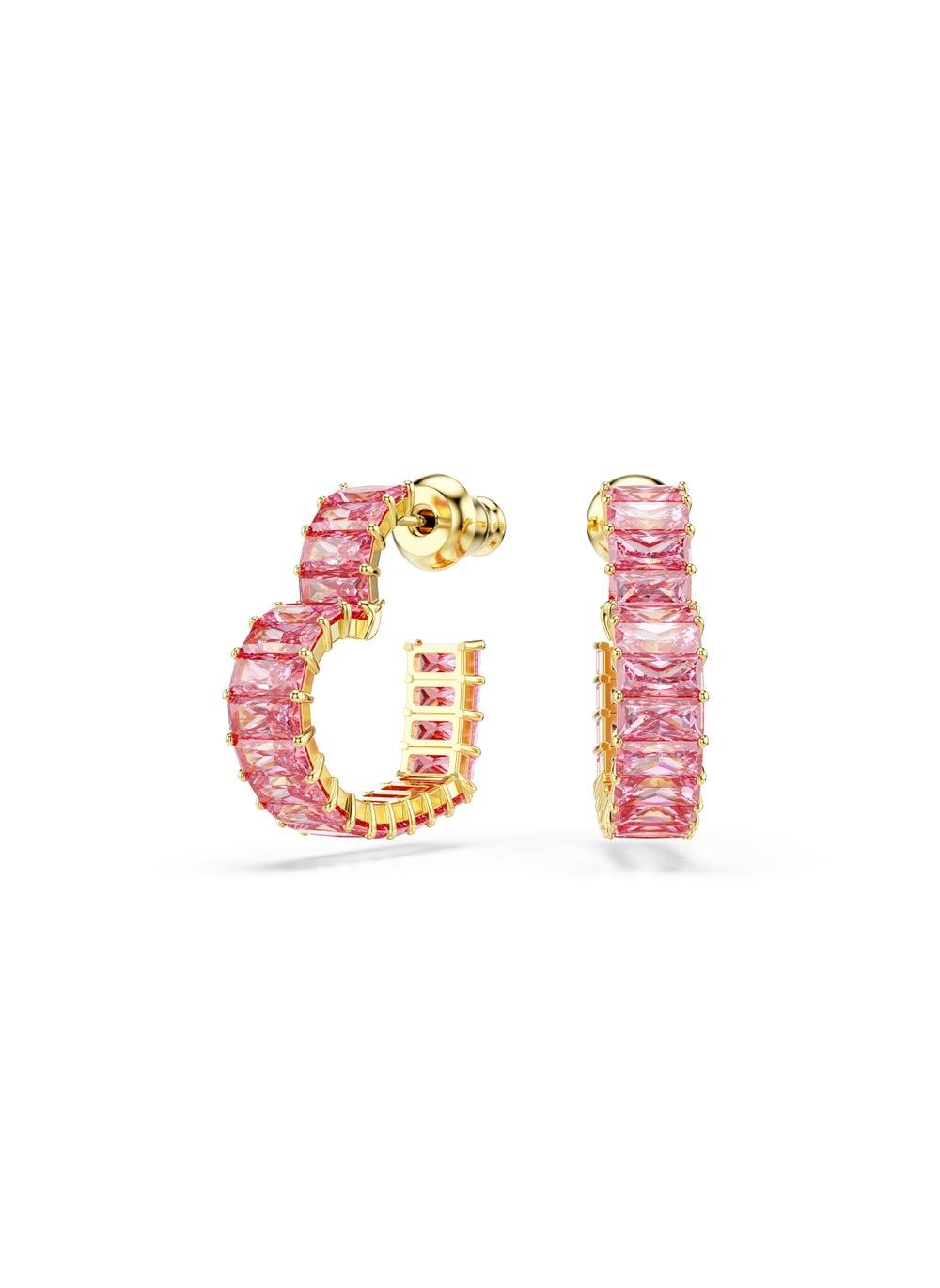 SWAROVSKI Matrix:Pe Hoop Hrt - Elegant Heart-Shaped Earrings - Image 1