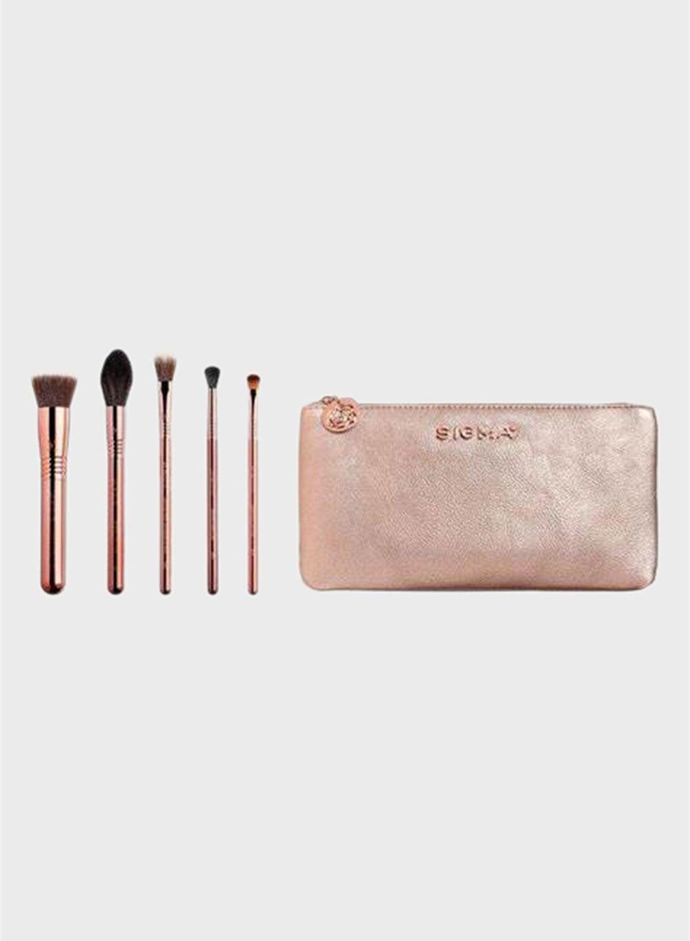 Sigma Beauty Iconic 5-Piece Rose Gold Brush Set - Image 1