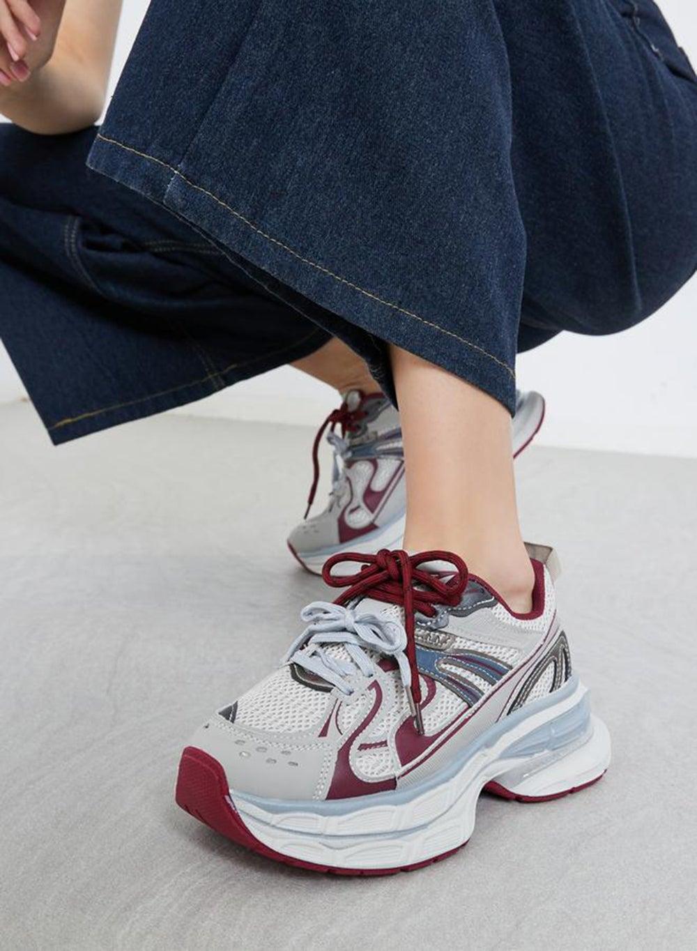 Styli Women Chic Textured Panel Sporty Sneakers - Image 1